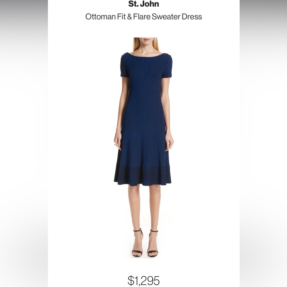 Ottoman Navy Blue Dress and Peplum Cardigan